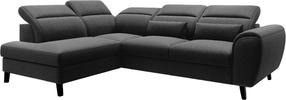 Kampinė sofa Noble Flores 10, juoda sp., kairinė, 201 x 255 cm x 100 cm