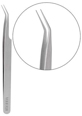 Kosmētiskā pincete, skropstām Nanolash Curved, 14.5 cm, sudraba krās.