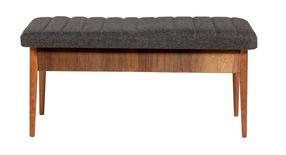 Prieškambario suoliukas Kalune Design Vina 1053, antracito sp./riešuto sp., 110 cm x 40 cm x 51 cm