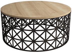Kohvilaud Kalune Design Selin Metal Ferforje, must v./pruun v./hele pruun v., 90 cm x 90 cm x 38 cm