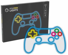 Dekoracija Manta Style Neon Lights Gamepad su LED apšvietimu, 25.8 cm, mėlyna sp./raudona sp./geltona sp.