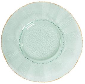 Lėkštė desertinė Homla Silent Frost, Ø 21 cm, aukso sp./žalia sp.