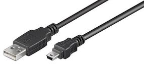 Vads Goobay USB 2.0 A male, USB 2.0 B-mini male, 1.8 m, melna krās.