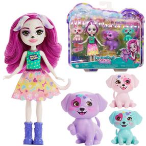 Кукла с аксессуарами Mattel Enchantimals City Tails Dessa Dalmatian Family, 15 см, многоцветный