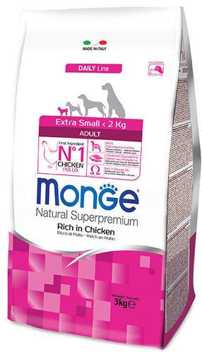 Kuiv koeratoit Monge Daily Line Extra Small, kanaliha, 3 kg