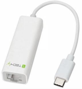 Adapteris Techly USB to RJ45 USB 3.1 C male, RJ-45 female, 13 m, balta sp.