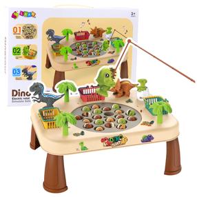 Vaikų žaidimo stalas, dinozauras Lean Toys Electric Rotation Fishing, 20 cm, ruda sp.