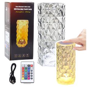 Darba galda gaismeklis Rose Diamond, LED, caurspīdīga krās./caurspīdīga krās.