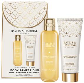 Kūno prausimosi rinkinys Baylis & Harding Body Pamper Duo Sweet Mandarin & Grapefruit, 280 ml, 2 vnt.