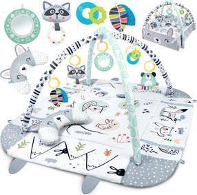 Aktivitāšu paklājiņš Ricokids Rabbit, 110 cm x 100 cm, balta krās./pelēka krās.