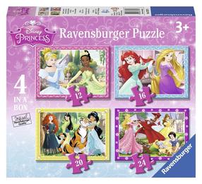 Dėlionė 4in1 Ravensburger Disney Princess 07397, 19 cm x 14 cm, 72 vnt., įvairių spalvų