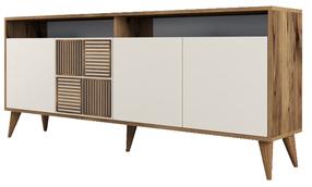 Skapītis Kalune Design Milan 845HCT5319, krēmkrāsa/valriekstu krās., 35 cm x 180 cm x 78.6 cm