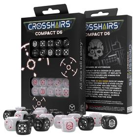 Metamie kauliņi Q-Workshop Crosshairs Compact D6 Black&Pearl