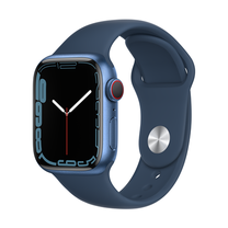 Išmanusis laikrodis Apple Watch Series 7 GPS + Cellular, 41mm Blue Aluminium Case with Abyss Blue Sport Band - Regular, mėlyna sp.