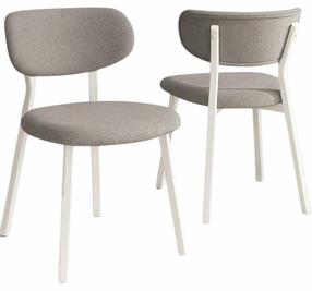 Набор стульев Kalune Design Toldy 240CHR4212, матовый, белый цв./серый цв., 45 см x 45 см x 85 см, 2 шт.