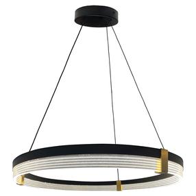 Lampa karināms Light Prestige Plum 1 LED CCT, 3000 - 6000 °K x 32 W, zelta krās./melna krās. / melna krās., 80 x 80 cm