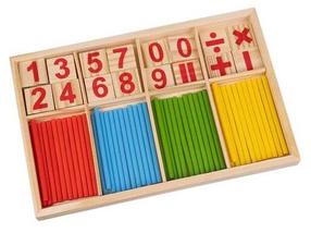Izglītojoši koka kociņi Kruzzel Educational, 1.7 cm, daudzkrāsaina
