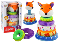 Edukacinė piramidė, lapė Jenga Doll, 27 cm, įvairių spalvų