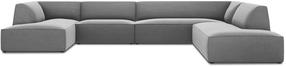 Stūra dīvāns Micadoni Home Ruby Panoramic 7 Seats, pelēka krās., labais, 366 x 273 cm x 69 cm