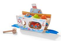 Lavinimo žaislas Haba Pounding Bench Ship Ahoy, 24.5 cm, įvairių spalvų