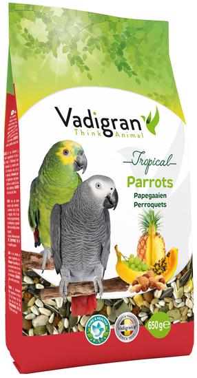 Putnu barība Vadigran Parrot Tropical 431, lieliem papagaiļiem, 0.65 kg