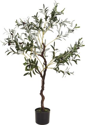 Mākslīgais augs podiņā, olīvkoks, brūna krās./melna krās./zaļa krās., 120 cm