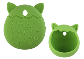 Piederums, apvalks Tamagotchi, 6 cm, zaļa krās.