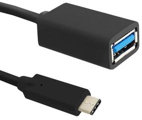 Vads Qoltec USB / USB USB 3.0, USB 3.1, 0.5 m, melna krās.