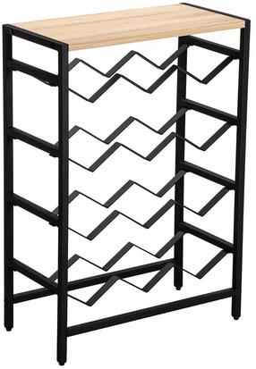 Butelių lentyna Home4you Hannes, ruda sp./juoda sp., 24 cm x 48 cm x 70 cm