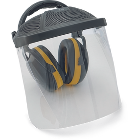 Apsauginės ausinės, su apsauginiu skydeliu Ear Defender Secure 2H, skaidri sp./pilka sp., Universalus dydis