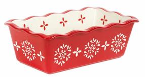 Keramiskais cepamais trauks Homla Bakin, balta krās./sarkana krās., 24 cm x 14 cm