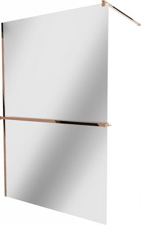 Dušo sienelė Mexen Kioto+ Walk-In, 110 cm x 200 cm, rausvojo aukso sp./grūdintas