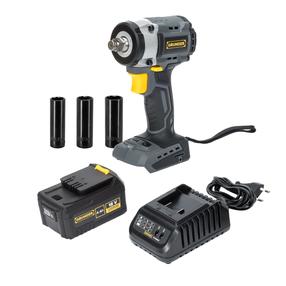 Akumuliatorinis smūginis veržliasukis Grunder CW-B0A18, 18 V, 4000 mAh