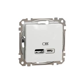 USB lādētājs Schneider Electric Sedna Design, balta krās.