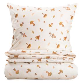 Patalynės užvalkalų komplektas Homla Shroom 241560, rudas/baltas, 200 x 220 cm
