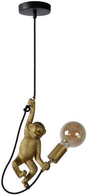 Lampa griesti Lucide Extravaganza Chimp, E27, 1 x 60 W, zelta krās. / melna krās.
