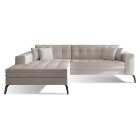 Kampinė sofa Solange Cover 02, šviesiai ruda sp., kairinė, 292 x 196 cm x 80 cm