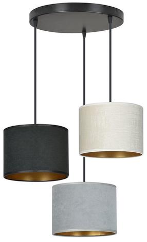 Lampa karināms Emibig Hilde Premium 3 1055/3PREM, E27, 3 x 15 W, balta krās./melna krās. / melna krās., 18 x 16 cm