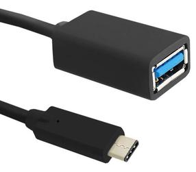 Adapteris Qoltec USB / USB 50485 USB 3.1 C male, USB 3.1 A, 0.2 m, melna krās.