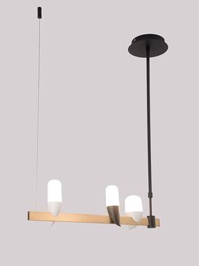 Lampa griesti Candellux Sakai, LED, 3000 °K, 3 x 5 W, balta krās. / brūna krās.