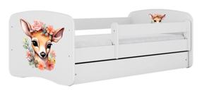 Vaikiška lova Kocot Kids Bambi, balta sp., 80 x 160 cm, su patalynės dėže, be čiužinio