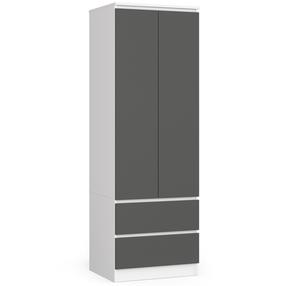 Riidekapp Akord Star K60, valge v./hall v., 60 cm x 51.5 cm x 180 cm
