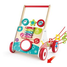 Bērnu stumjamā rotaļlieta - staiguļi Hape My First Musical Walker, 50 cm, daudzkrāsaina, 2 gab.