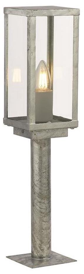 Pastatomas lauko šviestuvas Searchlight Box II, 60W, E27, IP44, sidabro sp., 11 cm x 50 cm