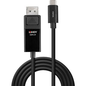 Kaabel Lindy 8K60 USB Type-C Male, DisplayPort 1.4 Male, 3 m, must v.