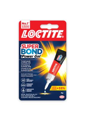 Liim kontakt Loctite Super Bond Power Gel, 0.004 kg, läbipaistev v.