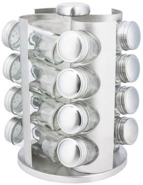 Garšvielu statīvs King Hoff KH-4006, nerūsējošā tērauda krās./caurspīdīga krās., 14 cmx14 cm