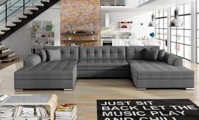 Kampinė sofa Vento Sawana 05, tamsiai pilka sp., 165 x 355 cm x 80 cm