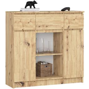 Комод Akord Furniture Factory K100, дубовый цв., 98 см x 35 см x 101 см