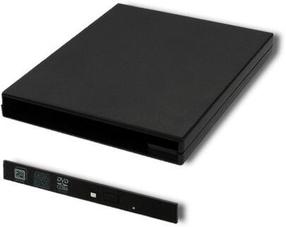 Vads Qoltec External USB 2.0 9.5mm SATA ODD Case USB, melna krās.